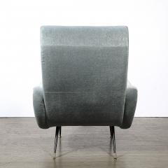 Marco Zanuso Mid Century Modernist Lady Arm Chairs in Powder Blue Mohair by Marco Zanuso - 4566465
