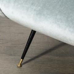 Marco Zanuso Mid Century Modernist Lady Arm Chairs in Powder Blue Mohair by Marco Zanuso - 4566522