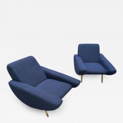 Marco Zanuso Pair of 2 Mid Century Italian Armchairs In Style of Zanuso 1960 - 3263037