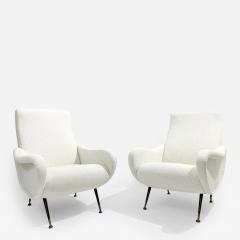 Marco Zanuso Pair of Italian Mid Century Modern Armchairs in the Style of Marco Zanuso - 2878885