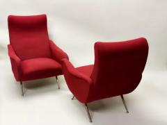 Marco Zanuso Pair of Italian Mid Century Modern Lounge Lady Chairs in Style of Marco Zanuso - 4112263