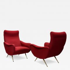 Marco Zanuso Pair of Italian Mid Century Modern Lounge Lady Chairs in Style of Marco Zanuso - 4123499