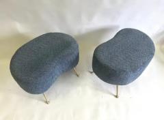 Marco Zanuso Pair of Italian Mid Century Organic Modern Stools attributed to Marco Zanuso - 3673253