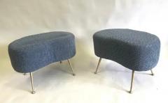 Marco Zanuso Pair of Italian Mid Century Organic Modern Stools attributed to Marco Zanuso - 3673260