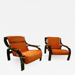 Marco Zanuso Pair of Marco Zanuso Armchairs in Leather for Arflex - 597529