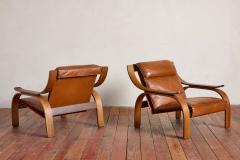 Marco Zanuso Pair of Marco Zanuso Leather Armchairs - 4277896