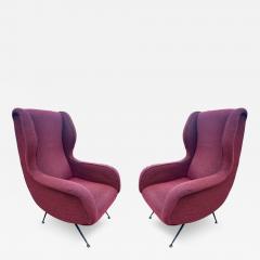 Marco Zanuso Pair of Marco Zanuso Style Lounge Chairs Italy 1960s - 2997588