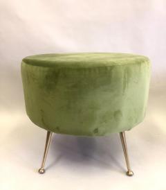 Marco Zanuso Pair of Mid Century Modern Round Stools or Benches Attributed to Marco Zanuso - 2374941