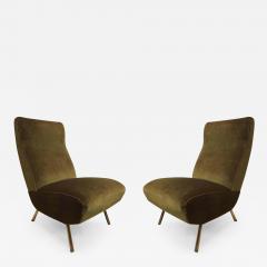 Marco Zanuso Rare Pair of Mid Century Modern Triennale Lounge Chairs Marco Zanuso Italy 1951 - 1750326