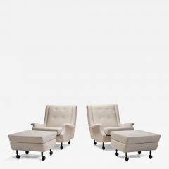 Marco Zanuso Regent Lounge Chairs with Footstools by Marco Zanuso for Arflex Italy 1960s - 3893330