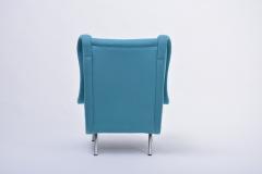 Marco Zanuso Reupholstered Blue Mid Century Modern Marco Zanuso Senior Lounge Chair - 1972705