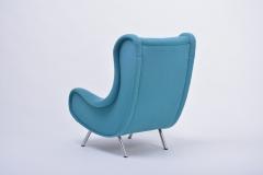 Marco Zanuso Reupholstered Blue Mid Century Modern Marco Zanuso Senior Lounge Chair - 1972708