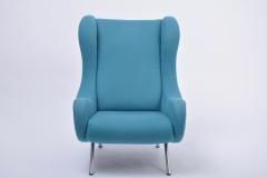 Marco Zanuso Reupholstered Blue Mid Century Modern Marco Zanuso Senior Lounge Chair - 1972711