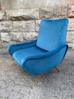 Marco Zanuso SOFT BLUE VELVET LADY CHAIR IN THE MANNER OF MARCO ZANUSO - 3085136