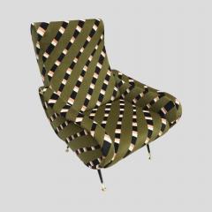 Marco Zanuso VINTAGE ARMCHAIR MARCO ZANUSO STYLE CHEQUE UPHOLSTERY - 2676063