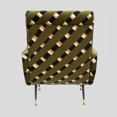 Marco Zanuso VINTAGE ARMCHAIR MARCO ZANUSO STYLE CHEQUE UPHOLSTERY - 2676065