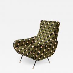 Marco Zanuso VINTAGE ARMCHAIR MARCO ZANUSO STYLE CHEQUE UPHOLSTERY - 2678391