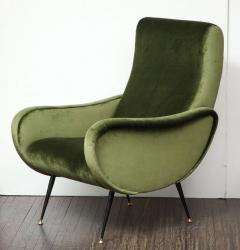 Marco Zanuso Vintage Armchair in the Style of Marco Zanuso in Green Velvet - 1663608