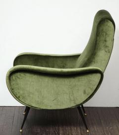 Marco Zanuso Vintage Armchair in the Style of Marco Zanuso in Green Velvet - 1663609