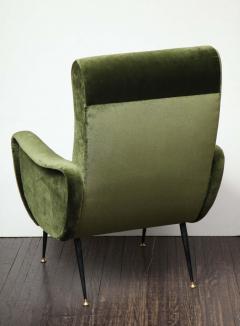 Marco Zanuso Vintage Armchair in the Style of Marco Zanuso in Green Velvet - 1663611