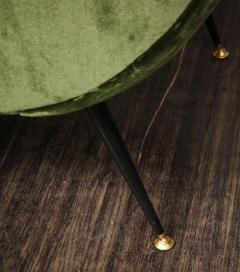 Marco Zanuso Vintage Armchair in the Style of Marco Zanuso in Green Velvet - 1663612