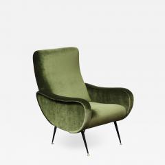 Marco Zanuso Vintage Armchair in the Style of Marco Zanuso in Green Velvet - 1681757