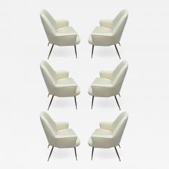 Marco Zanuso Zanuso rare set of 6 dinning chairs newly covered - 1765733