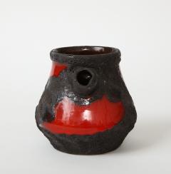 Marei Keramik Red Glazed Fat Lava Vase by Marei Keramic West Germany 1960s - 1936993