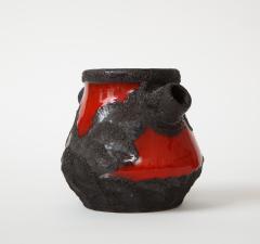 Marei Keramik Red Glazed Fat Lava Vase by Marei Keramic West Germany 1960s - 1936996