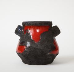 Marei Keramik Red Glazed Fat Lava Vase by Marei Keramic West Germany 1960s - 1936997