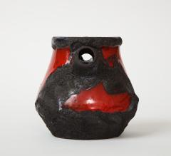 Marei Keramik Red Glazed Fat Lava Vase by Marei Keramic West Germany 1960s - 1937002