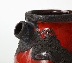 Marei Keramik Red Glazed Fat Lava Vase by Marei Keramic West Germany 1960s - 1937003