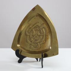 Margaret Gilmour Arts Crafts Glasgow School brass Celtic Interlaced Pin Tray - 4189609