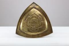 Margaret Gilmour Arts Crafts Glasgow School brass Celtic Interlaced Pin Tray - 4189628