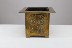 Margaret Gilmour Margaret Gilmour Arts Crafts Brass Planter with Stylized Rose Floral Details - 4188401