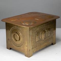 Margaret Gilmour Margaret Gilmour Attri Scottish Arts Crafts brass coal box with thistle detail - 4188751