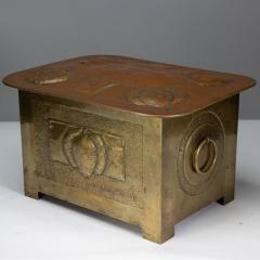 Margaret Gilmour Margaret Gilmour Attri Scottish Arts Crafts brass coal box with thistle detail - 4188753