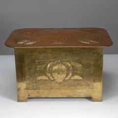 Margaret Gilmour Margaret Gilmour Attri Scottish Arts Crafts brass coal box with thistle detail - 4188754