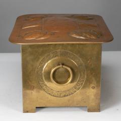 Margaret Gilmour Margaret Gilmour Attri Scottish Arts Crafts brass coal box with thistle detail - 4188757