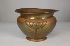 Margaret Gilmour school A Glasgow style brass planter w stylised floral detail - 4189870