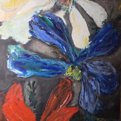 Margaret Milliken Untitled Cosmos Acrylic on Canvas by Margaret Milliken c 1966 Large 84 x 54  - 4348712