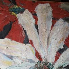 Margaret Milliken Untitled Cosmos Acrylic on Canvas by Margaret Milliken c 1966 Large 84 x 54  - 4348713