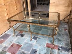 Marge Carson Magnificent Marge Carson Large Gold Griffon Leg Regency Glass Top Coffee Table - 3437077