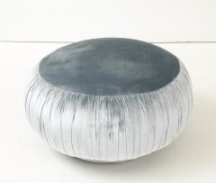 Marge Carson Marge Carson Iceberg Blue Velvet Pouf - 4477008