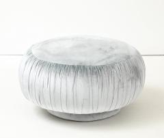 Marge Carson Marge Carson Iceberg Blue Velvet Pouf - 4477010