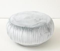 Marge Carson Marge Carson Iceberg Blue Velvet Pouf - 4477011