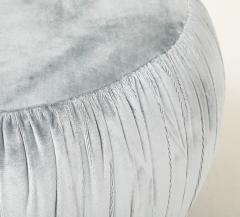 Marge Carson Marge Carson Iceberg Blue Velvet Pouf - 4477015