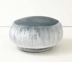 Marge Carson Marge Carson Iceberg Blue Velvet Pouf - 4477150