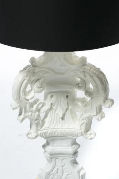 Marge Carson Pair of Large Hollywood Regency Baroque Plaster Lamps by Marge Carson c 1960s - 3080029
