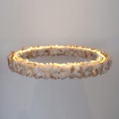 Maria Fernanda Paes de Barros Halo Pendant in Feathers and Peroba Solid Wood With artisans from Brazil - 3263319
